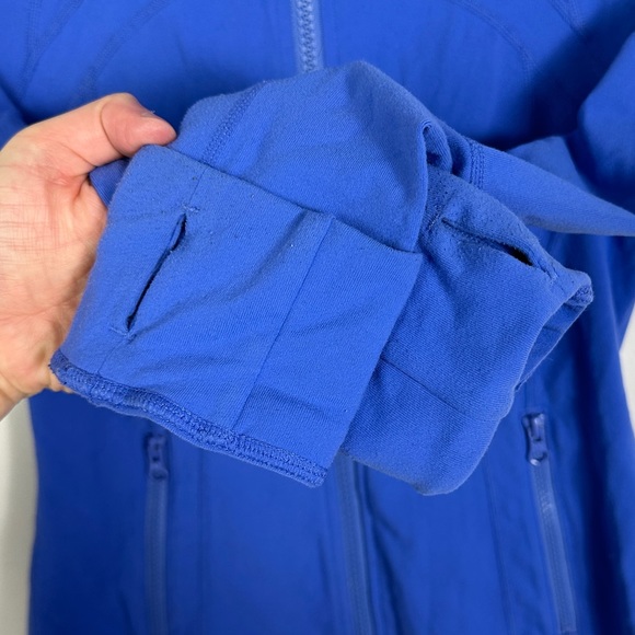 Lululemon Define Jacket Blue Size Running Full Zipper Thumbholes Pockets Yoga - Picture 12 of 13